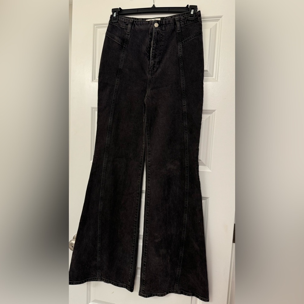 We The Free Florence High Rise Bell Bottom Flared Jeans Black Tall 30 x 34